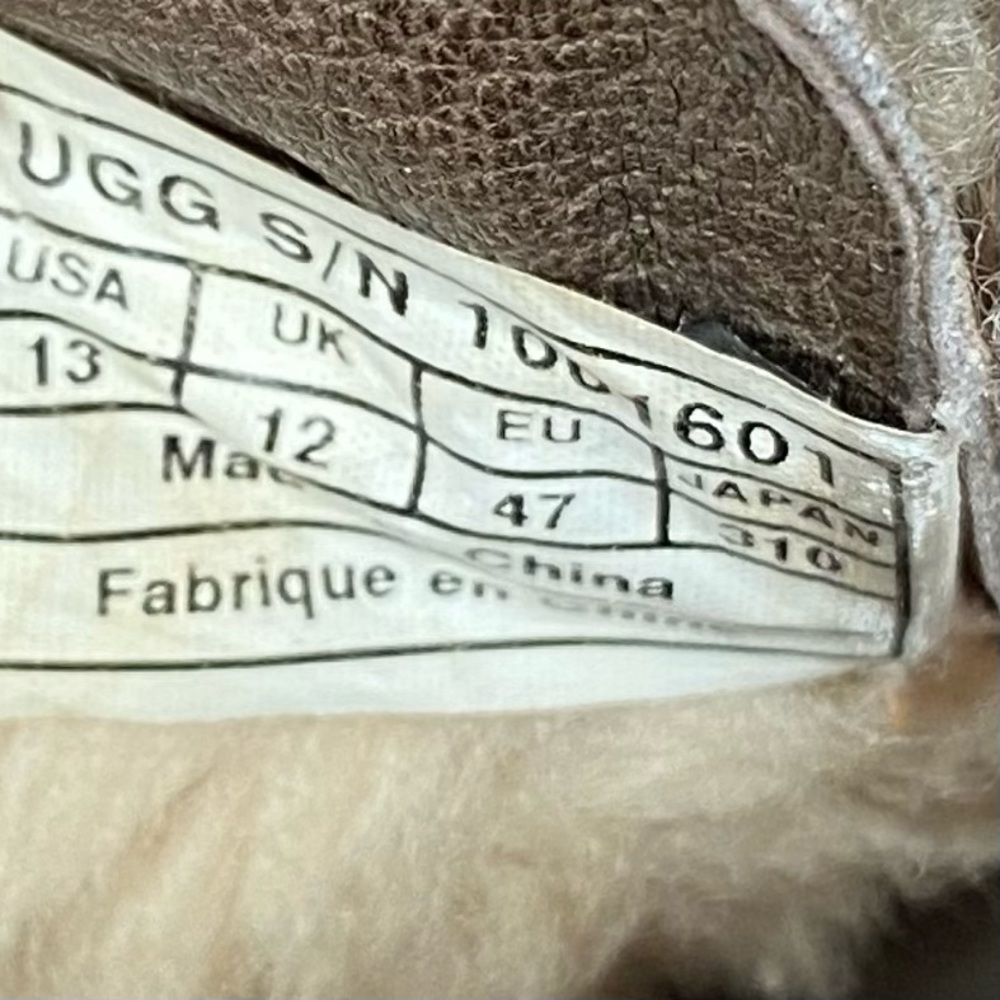 Mens 13 Ugg Faux Sherpa Loafers Brown SEF0058 - Picture 8 of 8